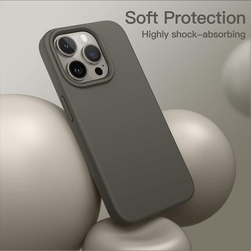 JETech Silicone Case for iPhone 15 Pro 6.1-Inch, Silky-Soft Touch Full-Body Protective Phone Case, Shockproof Cover (Clay)...