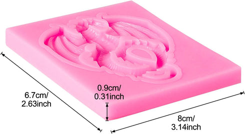 2 Pieces Dragon Silicone Mold Cute Dragon Fondant Mold Animal Dragon Chocolate Mold Baking Mould Tool for Cake Decorating Polymer Clay (Flying Dra...