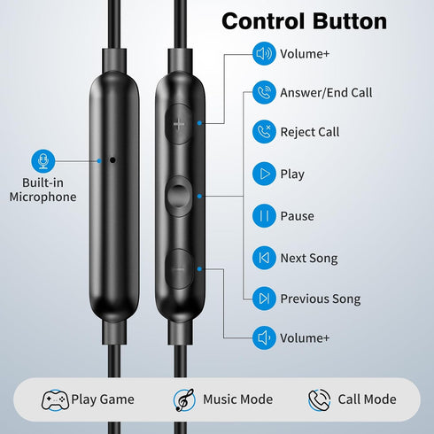USB C Headphone with Microphone Wired Earbuds for iPhone 15 Pro Galaxy Z Flip Fold 6 A35 S23 Ultra Magnetic in-Ear Noise Canceling Type C Earphone...