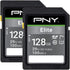 PNY 128GB Elite Class 10 U1 V10 SDXC Flash Memory Card 2-Pack - 100MB/s Read, Class 10, U1, V10, Full HD, UHS-I, Full Size SD...