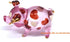 Handmade Mini 2" Blown Glass Pig Figurine, Pink with 22K Gold Accents, Gift Ideas, Fantasy Cool Stuff Decor No.2...
