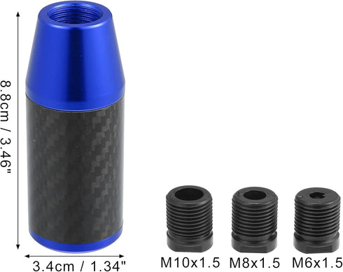 X AUTOHAUX Automatic Manual Gear Stick Shift Knob Transmission Gear Lever Stick Shifter Handle Carbon Fiber Pattern Blue...