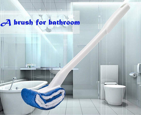 Toilet Brush Bowl Brush - Scratch-Free Curved Good Grip Easy to Use Deep Cleaning No Scratching, Anti-Splashing Easy to Store (2pc Blue)...