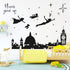 Runtoo Never Grow Up Nursery Wall Decals Quotes Big Ben Cityscape Wall Stickers for Kids Room Baby Bedroom Wall Decor...