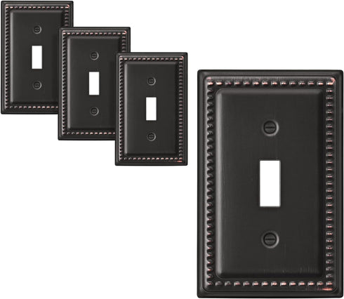 DEWENWILS Decorative Light Switch Cover, Metal Toggle Light Switch Wall Plates, Aged Bronze Outlet Covers for Home, Office...