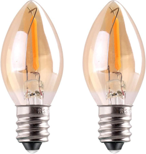 C7 LED Night Light Bulb, Classical Edison Style E12 Candle Base, 0.5 Watts LED Filament Bulb, Sign Light Replacement Bulb, 4W 5W Equivalent, Ultra...
