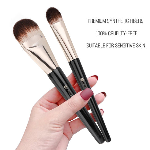 KINGMAS 2Pcs Foundation Makeup Brush, Premium Under Eye Nose Contour Brush, Flat Tongue-Shape Concealer Makeup Brush for Liquid Cream Foundation P...