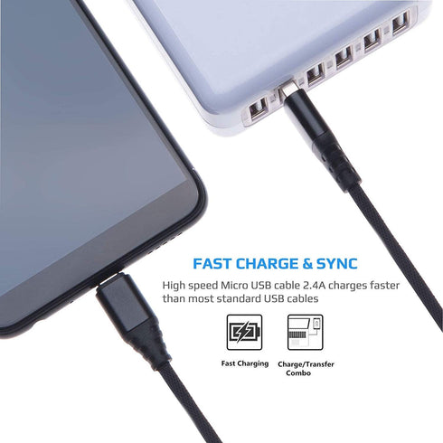 Micro USB Cable, Fast Charging Cable Android Charger Quick Charge Nylon Braided Compatible with LG V10, G Pro 2 / G Flex 2, G2 / G3 / G4 / G Pad, ...