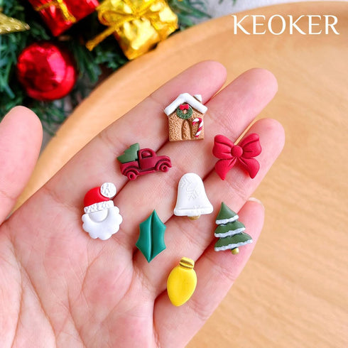 KEOKER Christmas Polymer Clay Cutters, Christmas Polymer Clay Cutters for Earrings Making, 10 Shapes Mini Christmas Clay Earrings Cutters, Truck C...