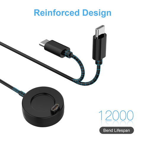 COSOOS 2-Pack USB-C Charging Cables for Garmin Charger Cable Stand, 1m Long & 30cm Short Watch Charging Dock Station for Garmin Fenix 7 6 5, Vivoa...