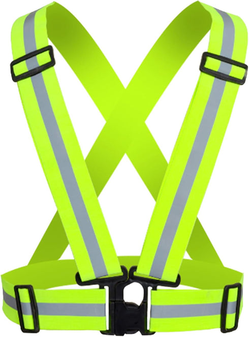Reflective Strap Safety Vest, Lightweight,Adjustable & Elastic, Hi Vis Running Gear for Jogging,Walking,Cycling,Motorcycle,Men,Women...