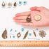 SUNNYCLUE 1 Box DIY 8 Pairs Bohemian Feather Dream Catcher Earring Making Kit Antique Bronze Feather Charm Connector, Turquoise Gemstone Beads, Ea...
