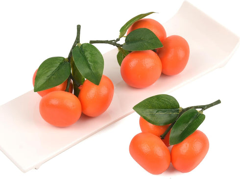 Fake Mini Tangerine Orange Artificial Fruit Simulation Fake Lifelike for Home Party Kitchen Festival Decoration 3 pcs...