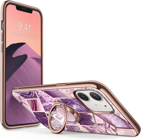 i-Blason Cosmo Snap Case Designed for iPhone 12/iPhone 12 Pro 6.1 Inch (2020 Release), Slim with Built-in 360° Rotatable Ring Holder Kickstand Sup...