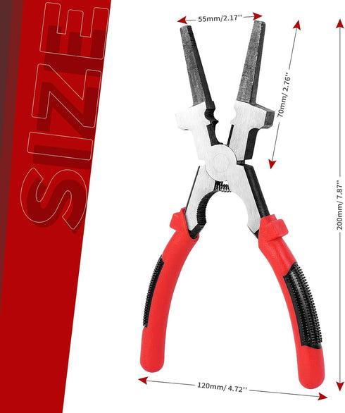 8"MIG Welding Pliers, Multi-functional Carbon Steel MIG Welding Pliers with Insulated Handle, Long Nose Pliers Wire Cutting Pliers for Professiona...