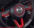 Red Sport Carbon Fiber Emblem Print Interior Steering Wheel Trim for Mazda 3 6 CX-4 CX-5 CX-9...