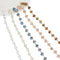 PH PandaHall 5 Strands 3.3 Feet Electroplate Glass Beads Faceted Crystal Glass Beads Chain with Platinum Eye Pin for Necklaces Bracelets Jewelry M...