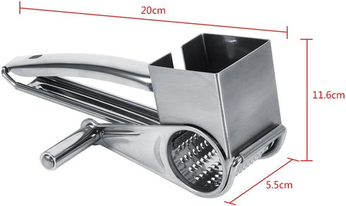 Cheese Grater, Multipurpose Stylish Design Kitchen Stainless Steel Rotary Cheese Grater Shred Tool...