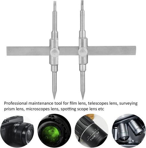 Stainless Steel Lens Wrench, Double Camera Lens Repair Wrench, Camera Lens Removal Tool for disassembling and maintaining 10 to 130mm lenses...