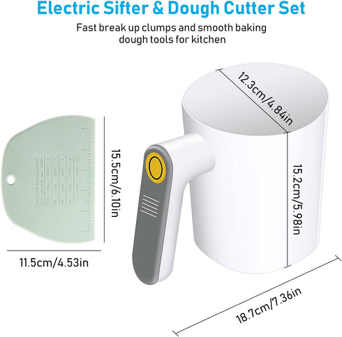 Electric Flour Sifter, Battery Operated Flour Sieve for Baking, Handheld Cooking Baking Tool for Cooking, Pastry Baking Kitchen Utensil DIY...