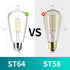 ST64 Edison LED Bulb 6W Equivalent 60W High Brightness Daylight White 4000K 700 Lumens E26 Base 85+ CRI Non-Dimmable Clear Glass 6 Packs...
