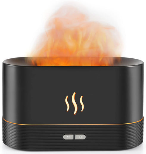 Flame Diffuser Humidifier-Auto off 180ml Essential Oil Diffuser-2 Modes Brightness Aroma Humidifier with Fire Flame Effect for Home,Office,Spa,Gym...