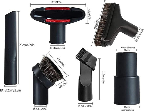 1 1/4" Shop Vacuum Attachments Brushes Kit 1-1/4 inch 1-3/8 inch Vacuum Cleaner Accessories, Set of 7...