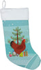 Caroline's Treasures BB9210CS New Hampshire Red Chicken Christmas Christmas Stocking, Teal Fireplace Hanging Stockings Christmas Season Party Deco...