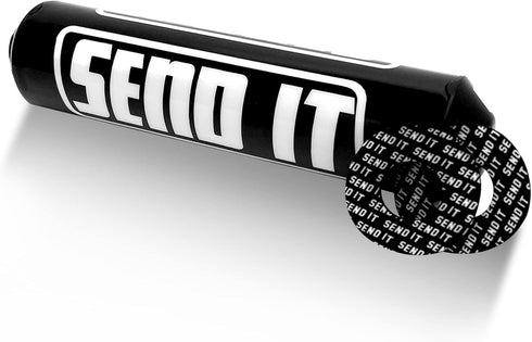 SEND IT Handlebar Pad with FREE GRIP DONUTS - Universal Fit for Dirt Bikes and ATVs Crossbar (BLACK, Round)...