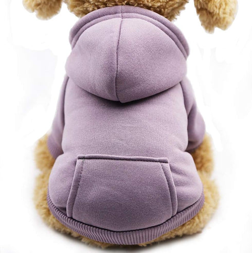 Jecikelon Winter Dog Hoodie Sweatshirts with Pockets Warm Dog Clothes for Small Dogs Chihuahua Coat Clothing Puppy Cat Custume (X-Small, Purple)...