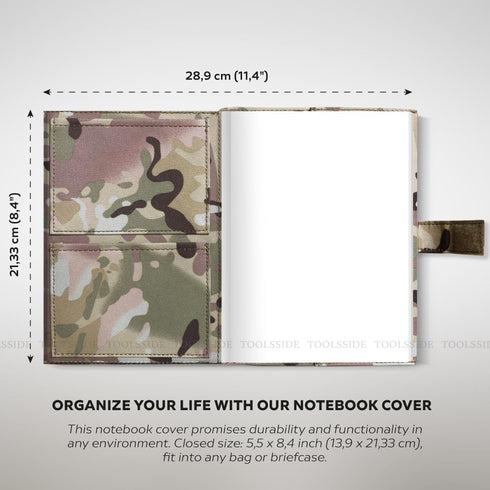 Tactical Notebook Cover - Army Tactical Notebook Cover 5.5" x 8.4" - Water-proof Nylon Military Notebook Cover - Weatherproof Fabric Cover Tactica...