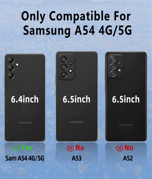 Samsung Galaxy A54 Case, Slim Fit Blue Watercolor Glow in The Dark Hybrid Hard PC Soft TPU Bumper Shockproof Drop Protective Women Men Phone Cover...