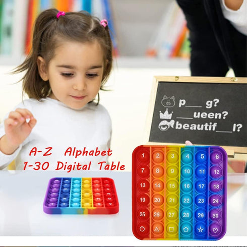 2 in 1 Fidget Toys, ABC Learning and Educational Toys, Poppers Fidget Toys,AK-SHIP Stress Relief, Autism Sensory Toys [26 Letters on One Side | Nu...
