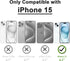 for iPhone 15 Case with Card Holder Soft Liquid Silicone Credit Card ID Slot, Full Camera Scratchproof Shockproof Protective Cover iPhone 15 Walle...