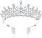 AOPRIE 1980s Tiaras and Crowns for Women Silver Princess Tiara for Little Girls Crystal Crowns and Tiaras Hair Accessories for Wedding Prom Bridal...