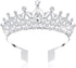 AOPRIE 1980s Tiaras and Crowns for Women Silver Princess Tiara for Little Girls Crystal Crowns and Tiaras Hair Accessories for Wedding Prom Bridal...