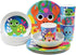 French Bull 4pc Kids Feeding Melamine Tableware Flatware BPA Free Dishwasher Safe, Durable, 4 Count (Pack of 1) Plate Set (Ocean)...