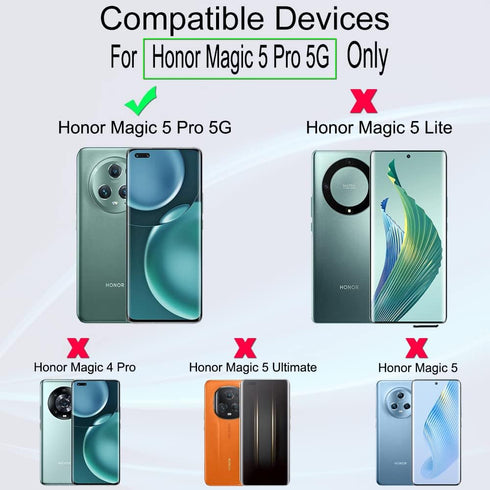 Ibywind Screen Protector for Honor Magic 5 Pro 5G(6.81") 2 Pack+1 Pack Camera Len Protector+1 Back Film,Flexible TPU Film,HD Clear,Case Friendly,B...