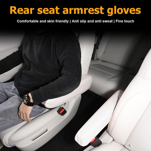 Car Front Seat Armrest Covers,13.78" x 5.12" Elastic Auto Arm Rest Cover, 2 Pcs Microfiber Leather Armrest Protectors, Auto Interior Accessories D...