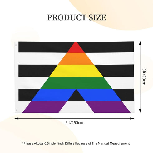Pride Flag Rainbow Gay Flag LGBTQ Banner Garden Decor 3 x 5 Feet Double-Stitched for Gay Straight Ally with 6.5 Feet Red Telescoping Flag Pole Ext...