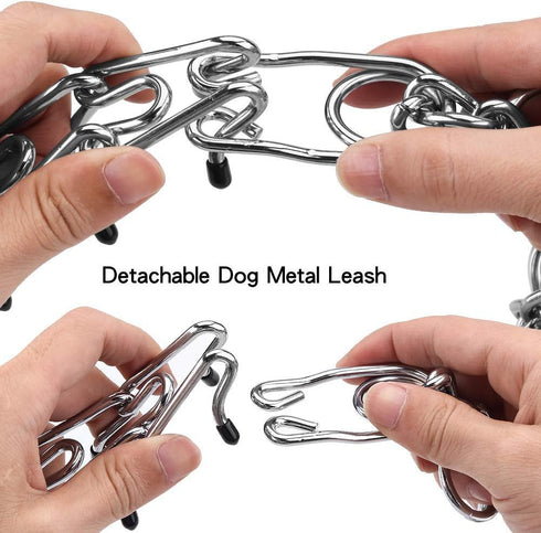 Prong Collars for Dogs, No Pull Dog Collar, Dog Training Collar for Large Medium Small Dogs, Stainless Steel Adjustable with Comfort Rubber Tips (...