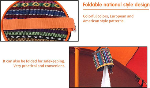 Tissue Holder Toilet Paper Storage Holder Outdoor Hiking Roll Paper Hanging Cover Wipes Box Case Holder Storage Bag with Hook for Camping Tent Hom...