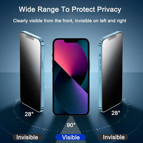 [2 Pack Matte Privacy Screen Protector for iPhone 13/iPhone 14/iPhone 13 Pro, Anti-Glare Anti-Spy Tempered Glass Film 6.1 inch, Rounded Edge Full ...