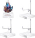 4 Pcs Adjustable Metal Arm Display Stand Easel with Acrylic Base Rock Display Easel Holder Acrylic Easel Crystal Display Stand Clear Plate Stand f...