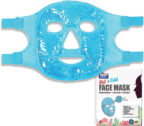 Face Gel Mask Cooling, Cold And Hot, Reduce Puffiness, Dark Circles, Swelling, Headache, Ice Pack Reusable, Skin Care, Therapy (Face Mask Blue)...