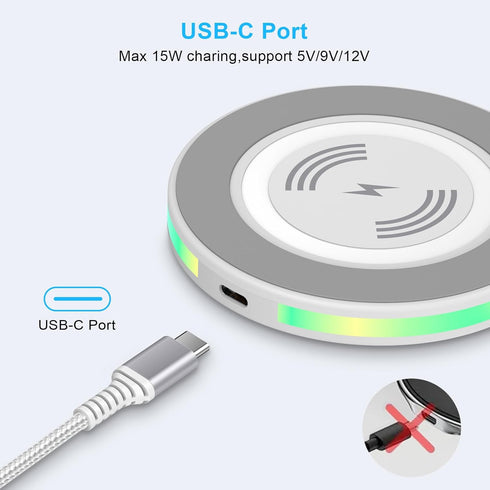 Wireless Fast Charger Samsung Charging Pad Wireless Phone Charger for Android Cell Phone Charger for Samsung Galaxy S24 Ultra S24+ S24 S23 S22 S21...