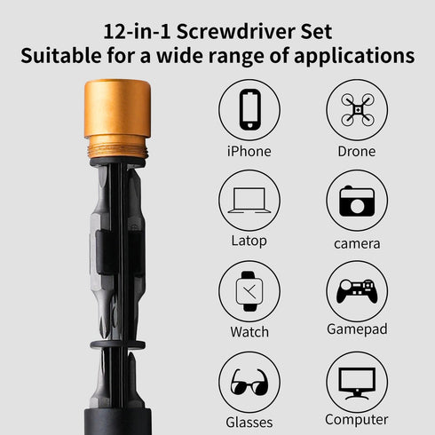 HengTianMei Precision Screwdriver Set 12 in 1 Small Magnetic Screwdriver Set, Professional Electronics Repair Tool Kit for Xbox, Computer, Phone, ...