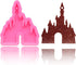2 Pcs Castle Silicone Mold with Hole Castle Shaped Keychain Molds Chocolate Candy Cake Clay Baking Moulds and 10 Pieces Key Rings with Chain- Cast...