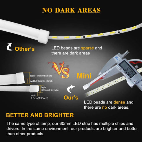 LEADTOPS Show Glow 2X 23inch Dual Color White-Amber Switchback Headlight LED Tube Strip Light DRL Daytime Running Light & Turn Signal Lamp for Car...