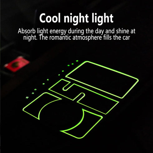 Non-slip Phone Pad for 4-in-1 Car, 2023 New Cool Glow in the Dark Car Dashboard Phone Mat with Temporary Car Parking Card Number Plate and Aromath...